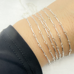 Load image into Gallery viewer, 1606LSS. 925 Sterling Silver Hammered Paperclip Link Chain