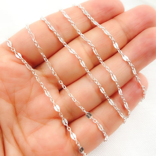 925 Sterling Silver Fancy Marina Link Chain