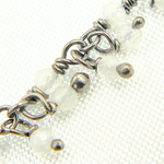 Load image into Gallery viewer, White Moonstone Cluster Dangle Oxidized Wire Chain.