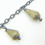 Load image into Gallery viewer, Pyrite Drop Dangle Oxidized Wire Chain.