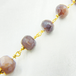 Load image into Gallery viewer, Coated Taupe Moonstone Gold Plated Wire Chain.