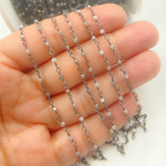 Load image into Gallery viewer, Coated Multi Moonstone Oxidized Wire Chain.