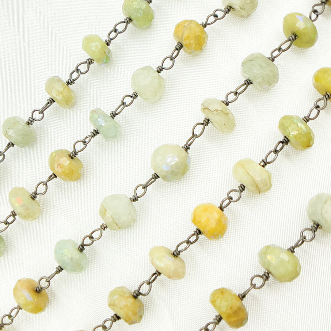 Coated Cats Eye Oxidized Wire Chain