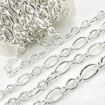 Load image into Gallery viewer, Sterling Silver Smooth Oval and Round Link Chain