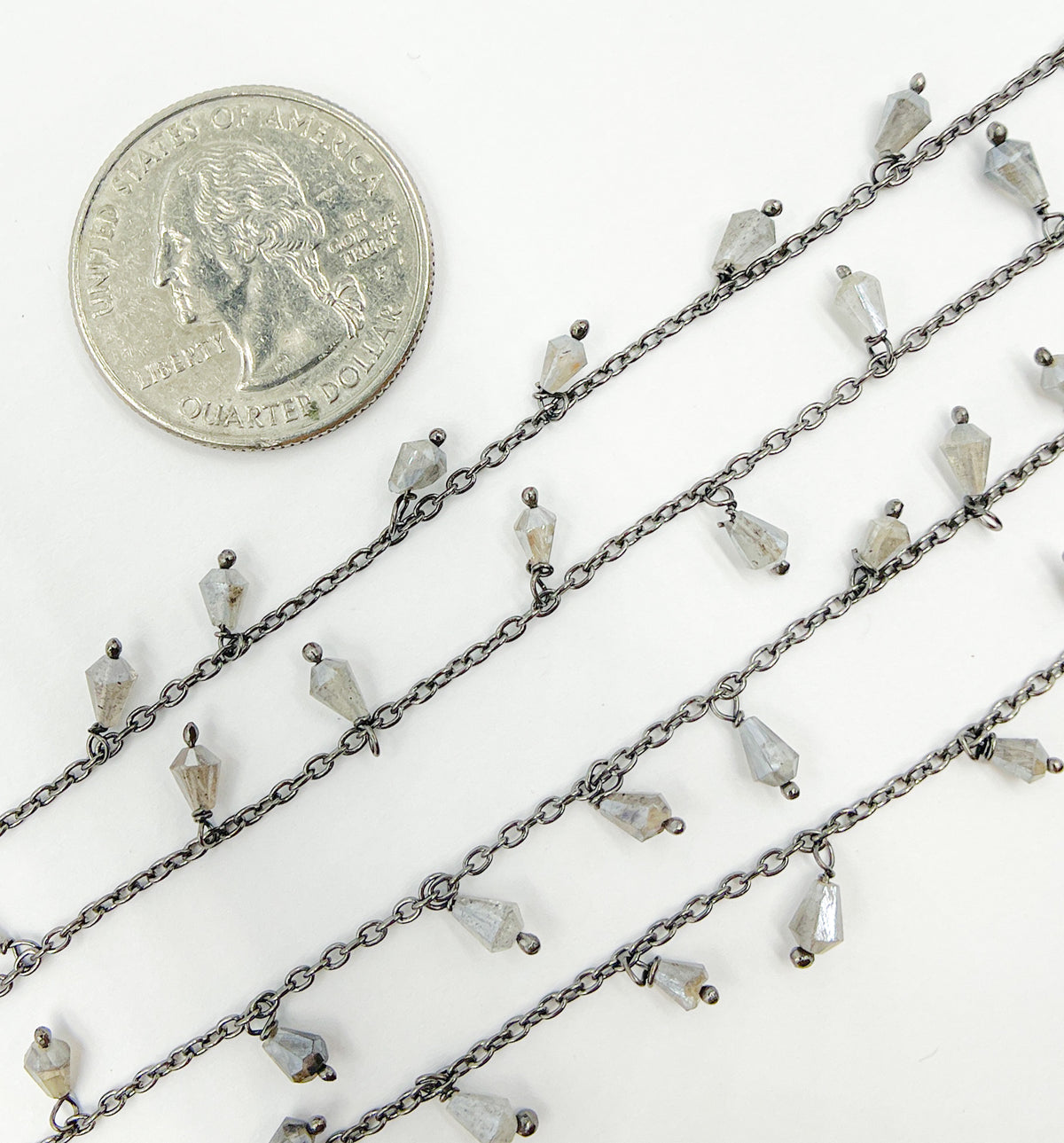 Coated Labradorite Dangle Chain.