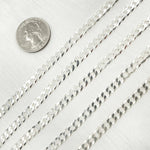 Load image into Gallery viewer, 925 Sterling Silver Flat Curb Link Chain