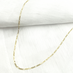 Load image into Gallery viewer, 14K Solid Gold Flat Figaro Chain