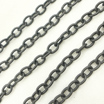 Load image into Gallery viewer, Black Rhodium Matt Sterling Silver Smooth Cable Link Chain
