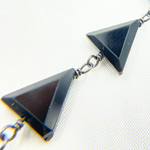 Load image into Gallery viewer, Black Spinel Triangle Shape Oxidized 925 Sterling Silver Wire Chain