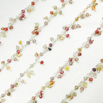Load image into Gallery viewer, Multi Tunduru Sapphire Cluster Dangle 925 Sterling Silver Wire Chain