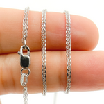 Load image into Gallery viewer, 14K Solid White Gold Wheat Chain