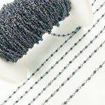 Load image into Gallery viewer, Blue Sapphire Oxidized Wire Chain