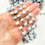 Load image into Gallery viewer, Blue Opal Rondel Oxidized Wire Chain