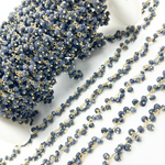 Load image into Gallery viewer, Dyed Blue Sapphire Cluster Dangle Gold Plated Wire Chain.