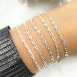Load image into Gallery viewer, 925 Sterling Silver Marina and Cable Link Chain