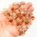 Load image into Gallery viewer, Strawberry Quartz Gold Plated Wire Chain