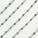 Load image into Gallery viewer, Blue Sapphire Oxidized Wire Chain