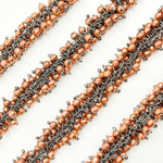 Load image into Gallery viewer, Cooper Pyrite Closer Cluster Dangle Oxidized Wire Chain.