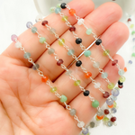 Load image into Gallery viewer, Multi Gemstone 925 Sterling Silver Wire Chain