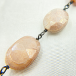 Load image into Gallery viewer, Coated Taupe Oval Moonstone Wire Chain.