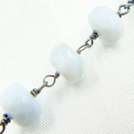 Load image into Gallery viewer, Blue Opal Rondel Oxidized Wire Chain
