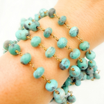 Load image into Gallery viewer, Natural Turquoise Gold Plated Wire Chain