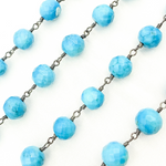 Load image into Gallery viewer, Turquoise Round Shape Oxidized Wire Chain