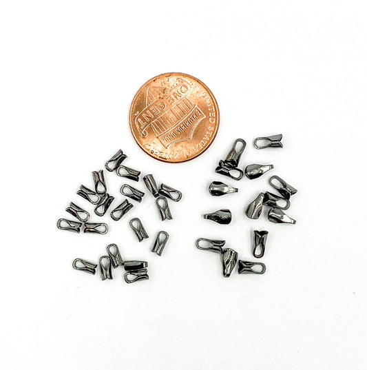 1.5MM Black Rhodium Sterling Silver End Cap