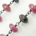 Load image into Gallery viewer, Multi Sapphire Oxidized Wire Chain.