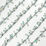 Load image into Gallery viewer, Coated Green Quartz Cluster Dangle Oxidized Wire Chain.
