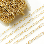 Load image into Gallery viewer, Sterling Silver Gold Plated Diamond Cut Paper Clip Chain