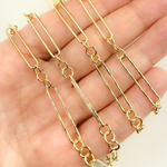 Load image into Gallery viewer, Gold Plated Sterling Silver 3 Round Links & 1 Long Smooth Oval Chain