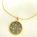 Load image into Gallery viewer, 925 Sterling Silver Black Rhodium with Diamonds Circle Shape Charm.