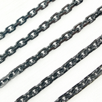 Load image into Gallery viewer, Z90BS. Black Rhodium Shinny Silver Rectangle Diamond Cut Heavy Cable