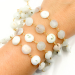 Load image into Gallery viewer, Solar Quartz Coin Shape Gold Plated Wire Chain