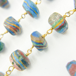 Load image into Gallery viewer, Rainbow Calsilica Gold Plated 925 Sterling Silver Wire Chain.
