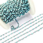 Load image into Gallery viewer, Turquoise Black Rhodium 925 Sterling Silver Wire Chain
