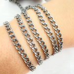 Load image into Gallery viewer, Oxidized Sterling Silver Curb Link Chain