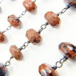 Load image into Gallery viewer, Jasper Oxidized 925 Sterling Silver Wire Chain