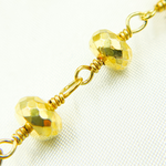 Load image into Gallery viewer, Golden Pyrite Faceted Rondel Oxidized Wire Chain