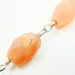 Load image into Gallery viewer, Peach Moonstone Oval Shape Wire Chain