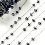 Load image into Gallery viewer, Black Spinel Oxidized Connected Wire Chain.