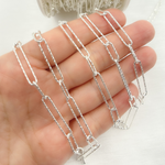 Load image into Gallery viewer, 925 Sterling Silver Hammered Paperclip Link Chain.