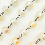 Load image into Gallery viewer, Peach Pearl Oxidized Oxidized Wire Chain.