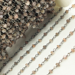 Load image into Gallery viewer, Chocolate Moonstone Oxidized Wire Chain.