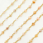 Load image into Gallery viewer, Pink Opal Gold Plated Wire Chain.