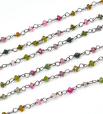 Load image into Gallery viewer, Multi Tourmaline Wire Wrap Chain