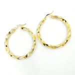 Load image into Gallery viewer, 14K Solid Gold Twisted Hoop with Texture
