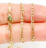 Load image into Gallery viewer, 050GA3BGT2A9L001. 14K Solid Gold Figaro Chain