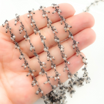 Load image into Gallery viewer, Multi Moonstone Cluster Dangle Oxidized Wire Chain.